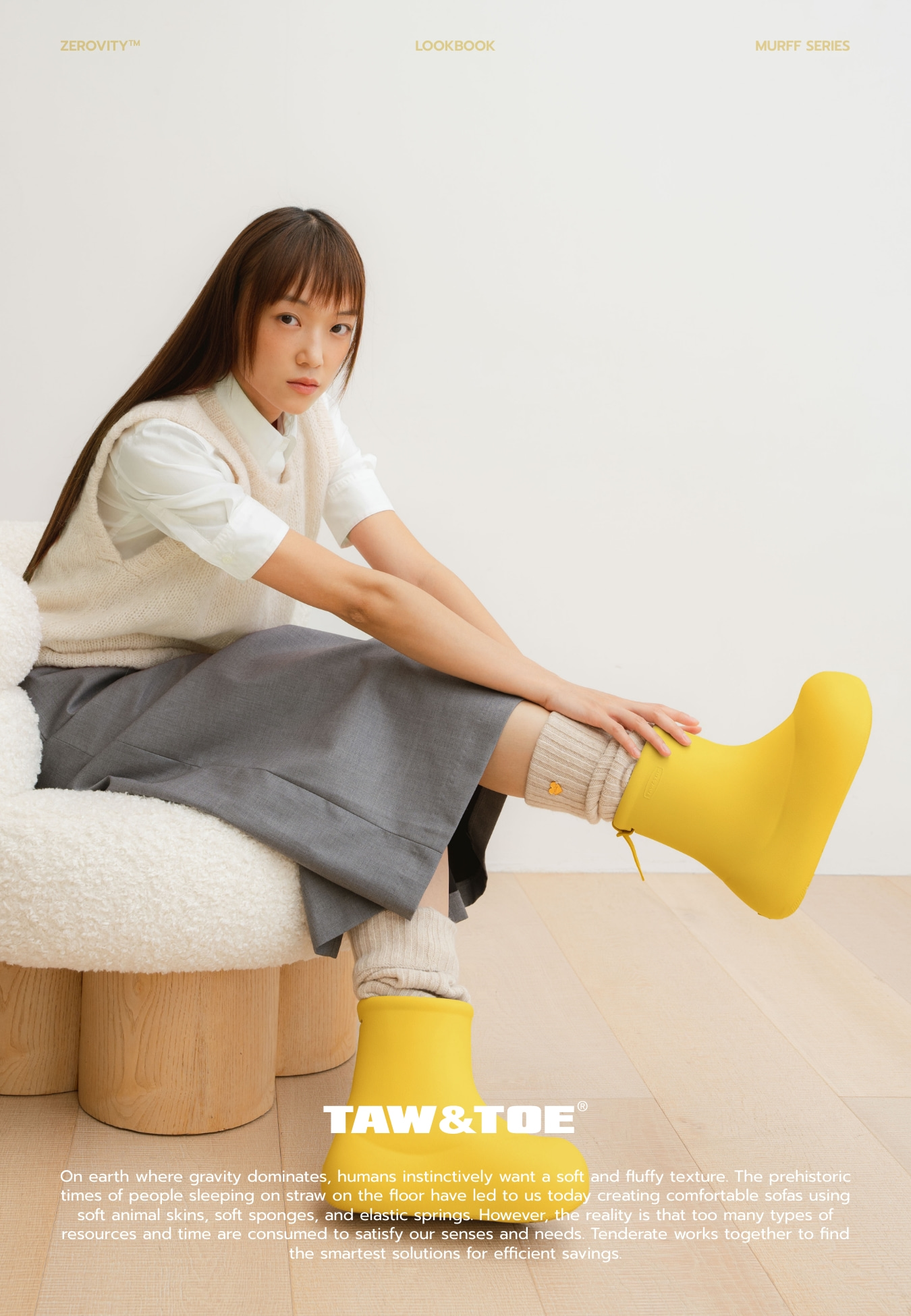 TAW&TOE Zerovity Murff イエロー レインブーツ 雨対策 - 더바이템