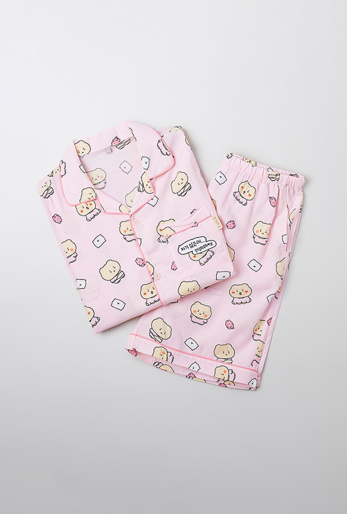 SPAO こわれたクマ 半袖パジャマ (LIGHT PINK) かわいい 部屋着 SPAO 公式 こわれたクマ 半袖パジャマ (LIGHT PINK) かわいい