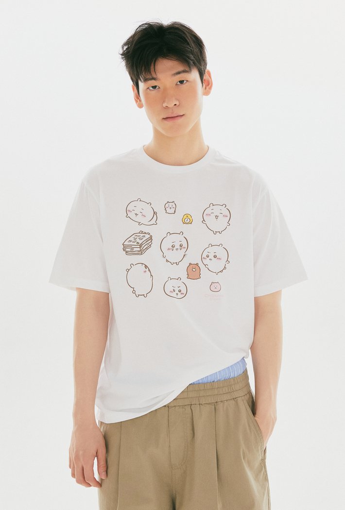 SPAO公式 ちいかわ 半袖Tシャツ ホワイト レディース キャラクター 韓国人気